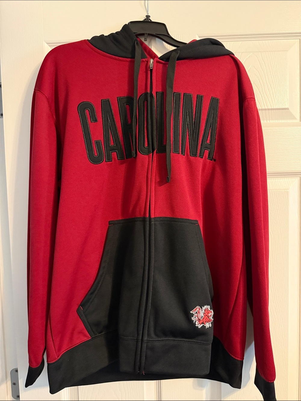 Pro Edge Red and Black Carolina Zip-Up Hoodie - Picture 1 of 5